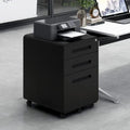 Simple Style 3-Drawer Mobile Filing Cabinet Multifunctional Office Cabinet with Adjustable & Lockable Features for Workshop Use