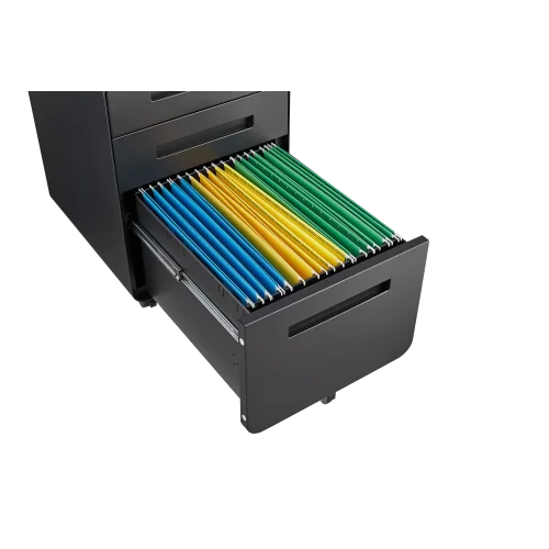 Simple Style 3-Drawer Mobile Filing Cabinet Multifunctional Office Cabinet with Adjustable & Lockable Features for Workshop Use