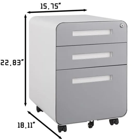FCJ Simple Style Multifunctional Mobile Filing Cabinet 3 Drawers Movable Office Locker for Office Workshop Made of Plastic Steel