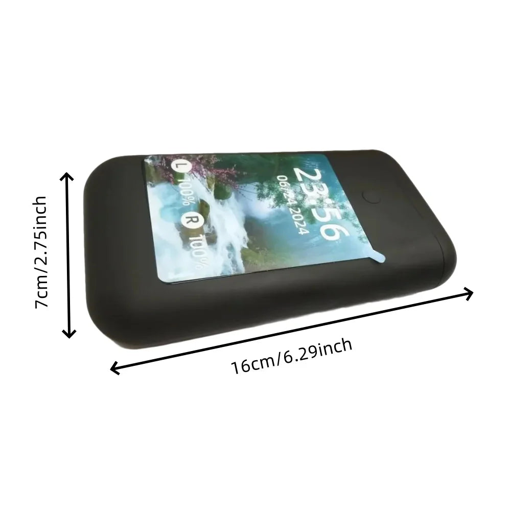 Multiple Function In Ear Bluetooth Wireless Earphone Charging Case With 2.8" Touch Screen Power Bank Headphone Music Game