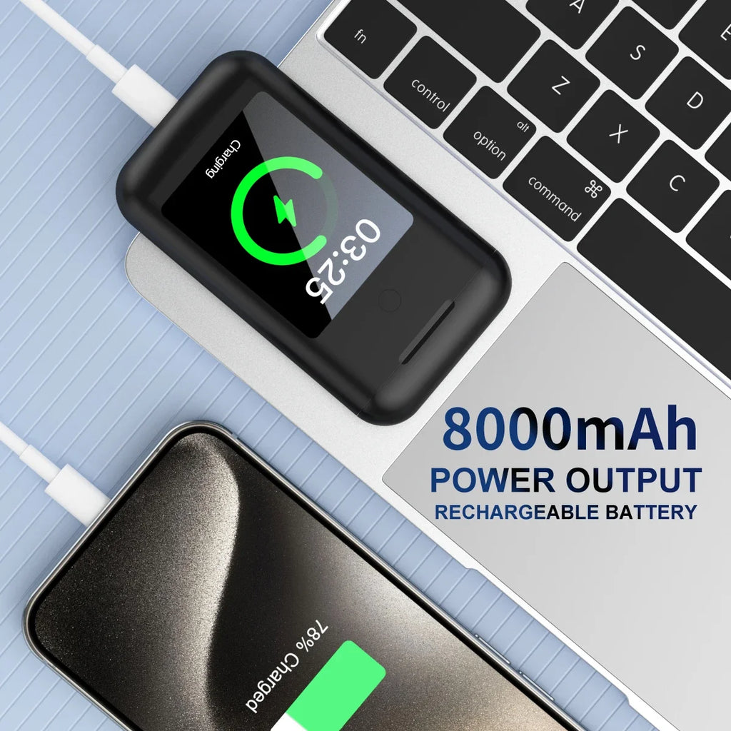 Multiple Function In Ear Bluetooth Wireless Earphone Charging Case With 2.8" Touch Screen Power Bank Headphone Music Game