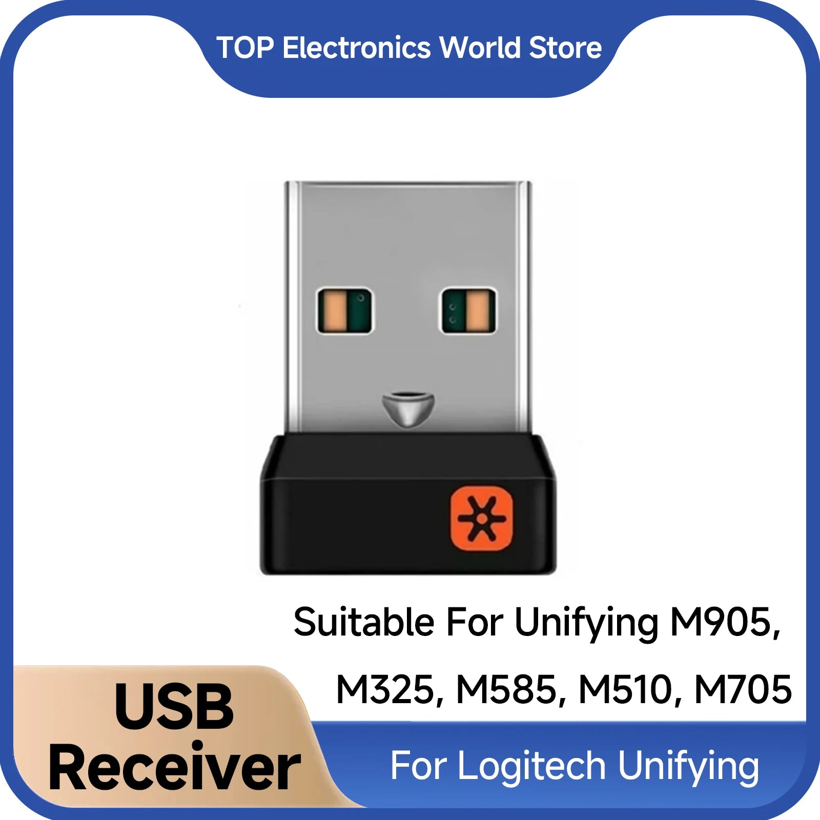 USB Receiver For Unifying - USB Adapter For Mouse Keyboard, Supports 6 Devices, Wireless Dongle For M905 M325 M585 M510 M705