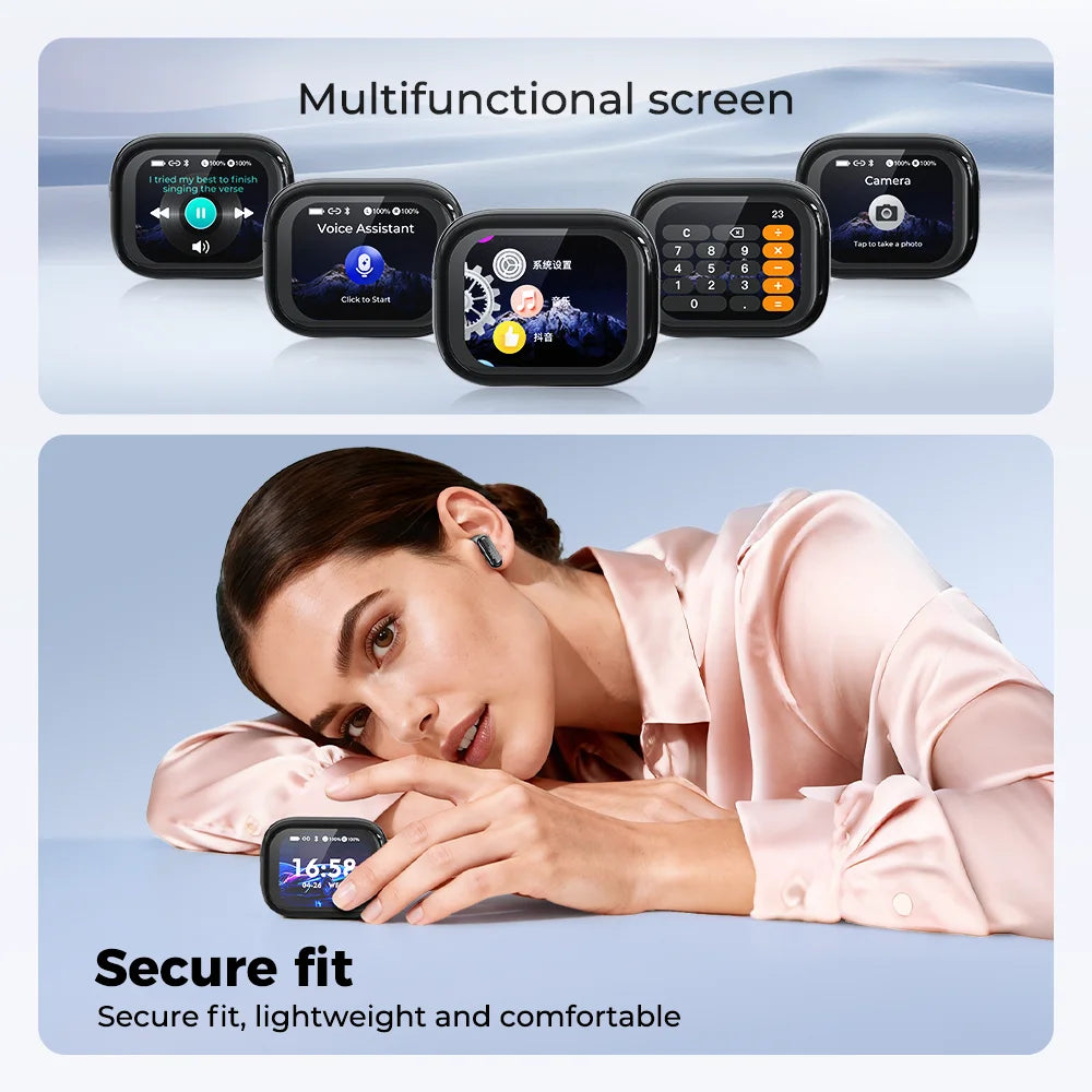 Full HD LCD Display Wireless Bluetooth Earphones HTC NE68 Music Earbuds 30 hour Battery Life Pure Bass Sound Clear Comfortable